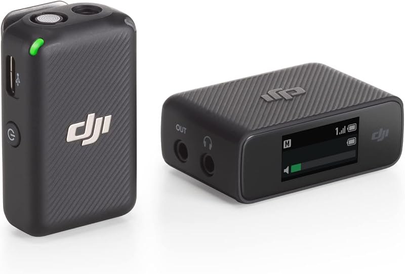 Mic (1 TX + 1 RX), Wireless Lavalier Microphone, 250m (820 ft.) Range, Compact and Ultra-Light, 14-Hour Recording