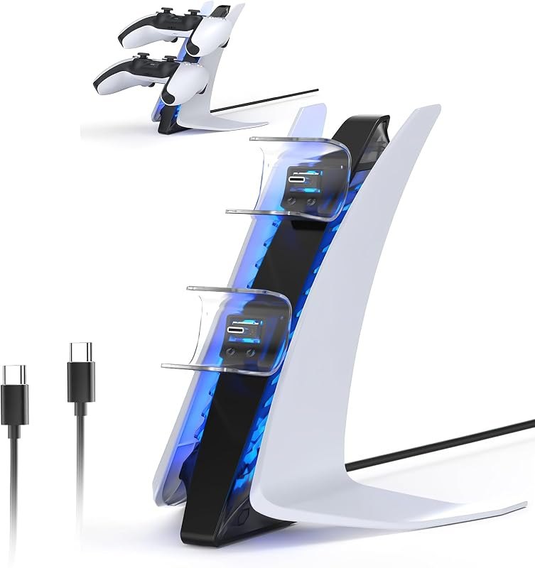 Dobe PS5 Charging Station - Fast DualSense Charger for PS5 Wireless Controller with Type-C Cable — controller charging