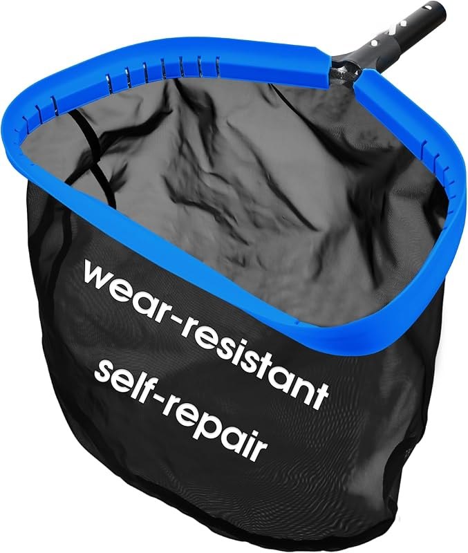 Pool Skimmer Net for Pool Cleaning, Heavy Duty Pool Net Skimmer with Fine Mesh & Deep Bag, Aluminum Frame Pool Leaf