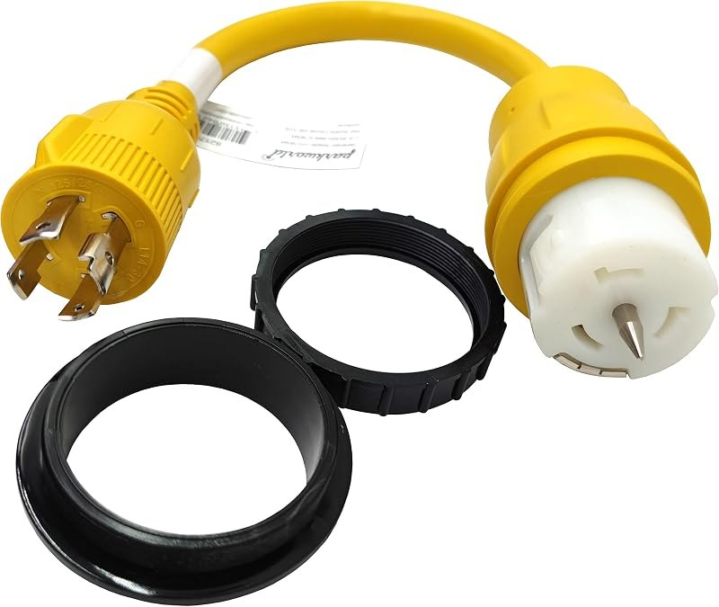 Parkworld 62176 Shore Power Adapter Generator 30A L14-30P Male to Transfer Switch 50A SS2-50R/CS6364 Female with