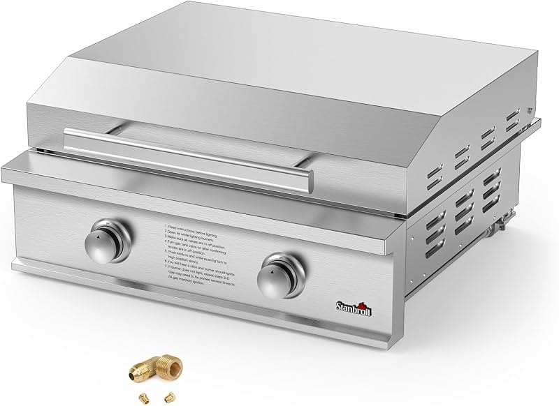 Stanbroil 28-Inch Built-In Natural Gas Griddle for Outdoor Kitchen — Outdoor flat top griddle for outdoor griddles