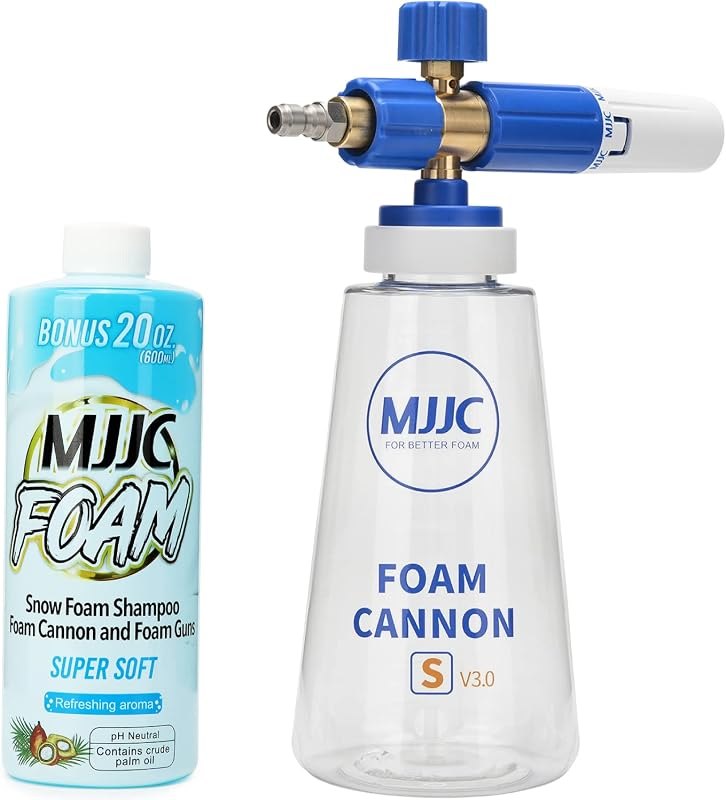 MJJC Foam Cannon S V3.0 (Thicker Snow Foam Technology) with 1/4 Inch Quick Connector for Pressure Washer & MJJC Foam