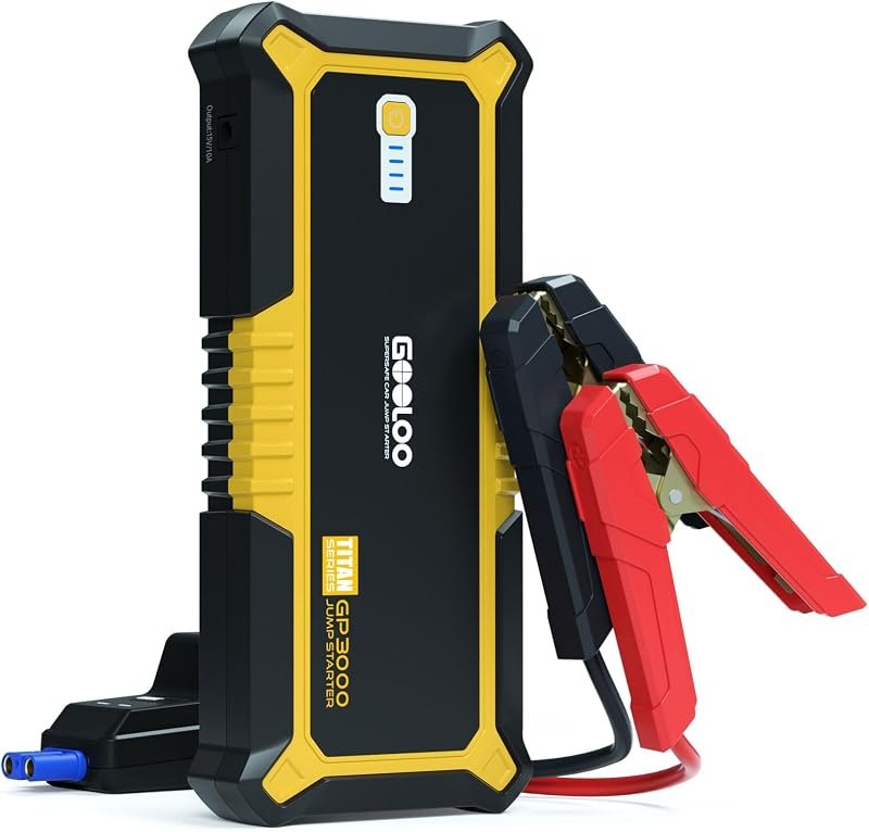 GOOLOO GP3000 Jump Starter, 3000A Lithium Jump Box (9L Gas or 7L Diesel)