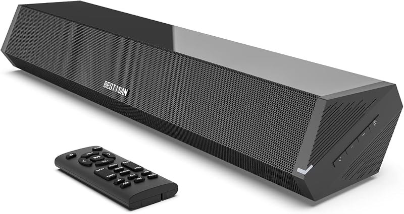Bestisan Sound Bars for TV, 16'/50W Small Soundbar for TV, Sound Bar with Depths Sound Enhanced/DSP/Bass+/3EQ