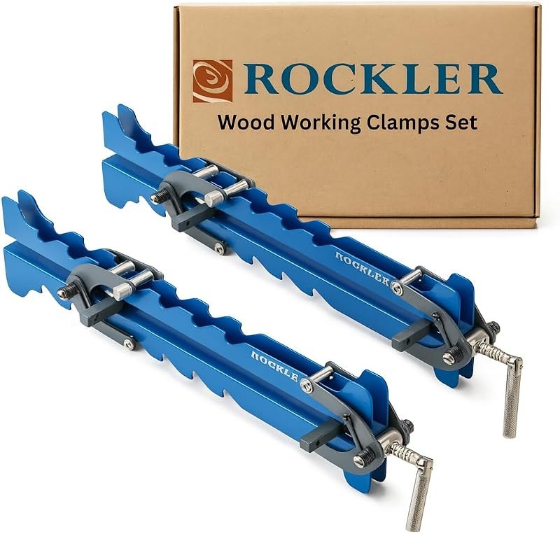Rockler Mini Deluxe Panel Clamps (2-Pack) Four-Way Pressure Clamp Set — Clamps, discs, and scrapers. for clamps discs