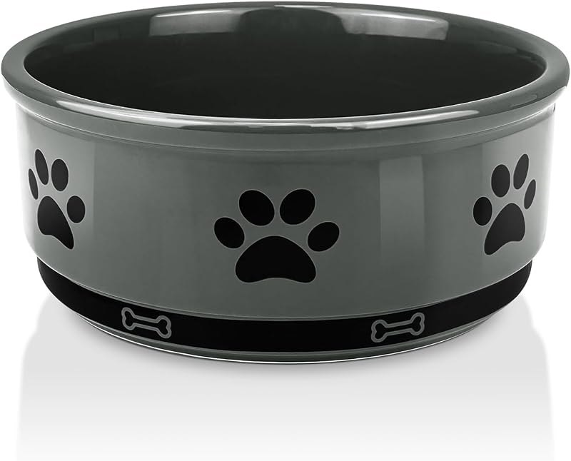 KPWACD Ceramic Pet Bowl for Dogs and Cats, Weighted Non-Slip Dog Bowls Food and Water Dish, Durable Pets Feeding Bowls
