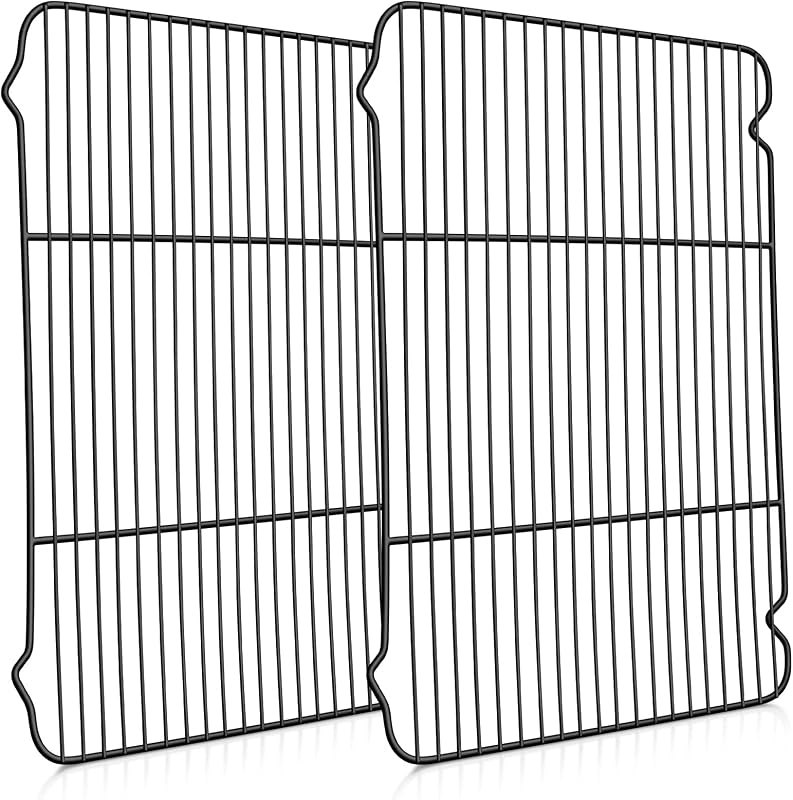 P&P CHEF Cooling Baking Rack Stainless Steel, 16.6" x 11.5", 2 Pcs, Black — baking cooling rack for silicone baking mat