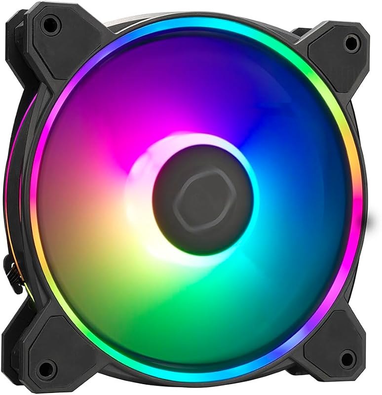 Cooler Master MasterFan MF120 Halo2 ARGB: Case & Cooling Fan, Dual Ring Addressable RGB Lighting, Rifle Bearing