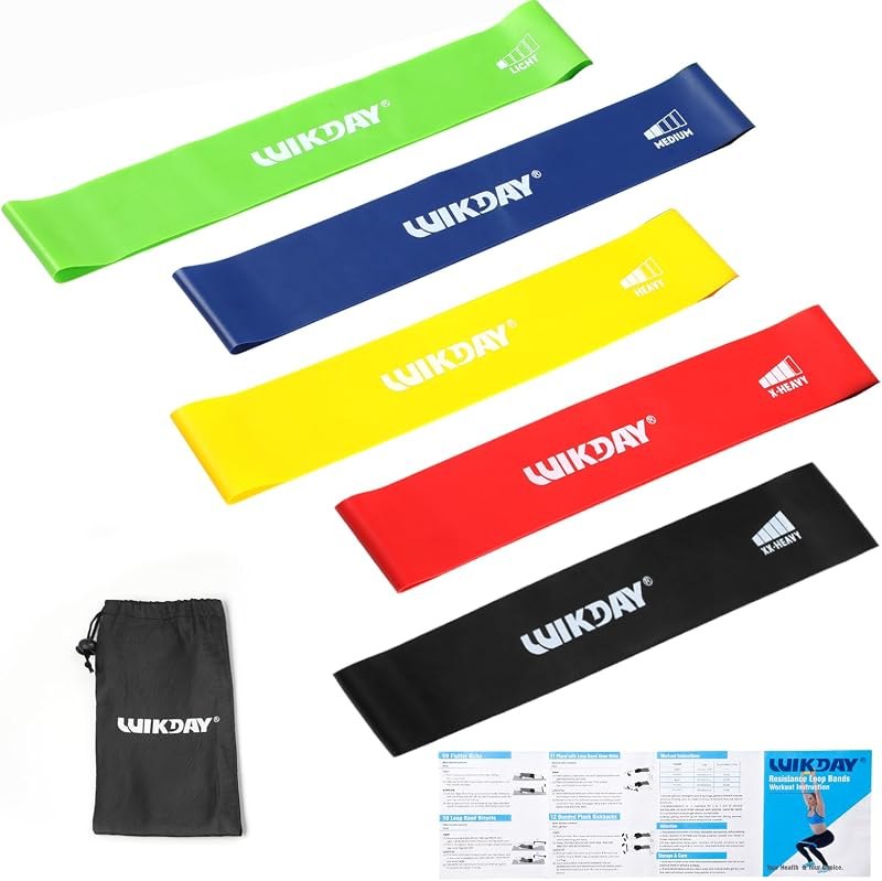 WIKDAY Resistance Bands for Working Out Exercise Loop Bands Workout Bands Set for Men Women Body Stretching, Crossfit