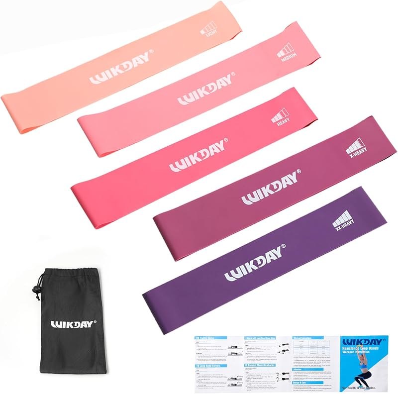 WIKDAY Resistance Bands for Working Out Exercise Loop Bands Workout Bands Set for Men Women Body Stretching, Crossfit