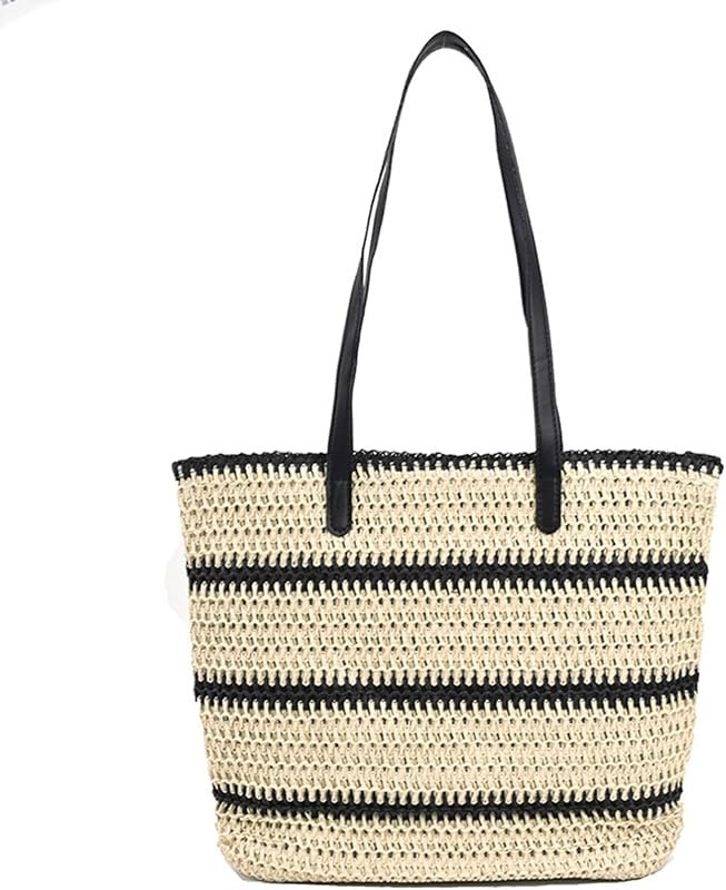 Women 2025 Straw Purse Woven Beach Bag Summer Purses Vacation Handbags Straw Beach Totes Bags — woven straw bag for