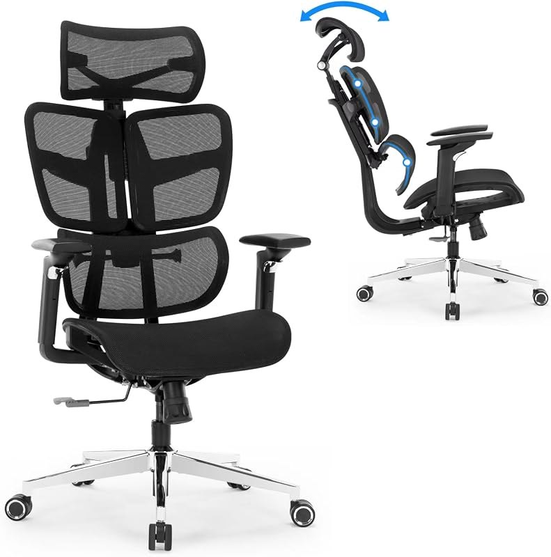 Office Chair Ergonomic Desk Chair, High Back Mesh Computer Chair with Adjustable Lumbar Support,/Tilt