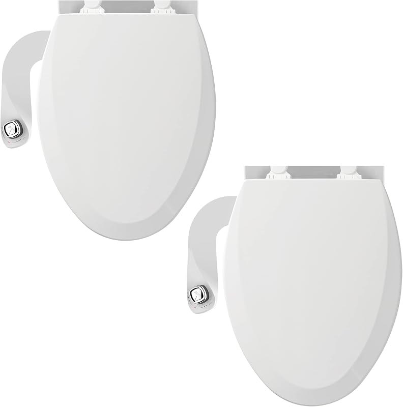 Bemis 1500EC Toilet Seats with Perfect Fit, Fresh Water Spray, Non-Electric, Easy to Install Bidets, ELONGATED, White