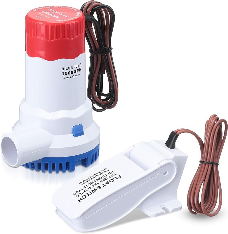 12 V 1500 GPH Bilge Pump Marine Boat Bilge Water Pump with Automatic Bilges Pumps Float Switch 12 V 24 V 32 V for