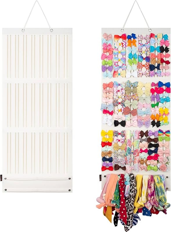 PACMAXI Baby Girl Hair Bows Holder, Hair Clips Storage Hanger For Ribbons — over the door organizer for over door
