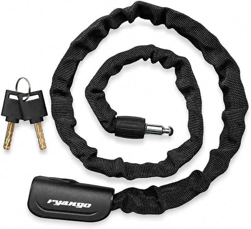Heavy Duty Anti Theft Bike Chain Lock, 2 Keys - Bicycle, Motorcycle, E-Bike, Scooter, Gate, Door, Fence — chain lock