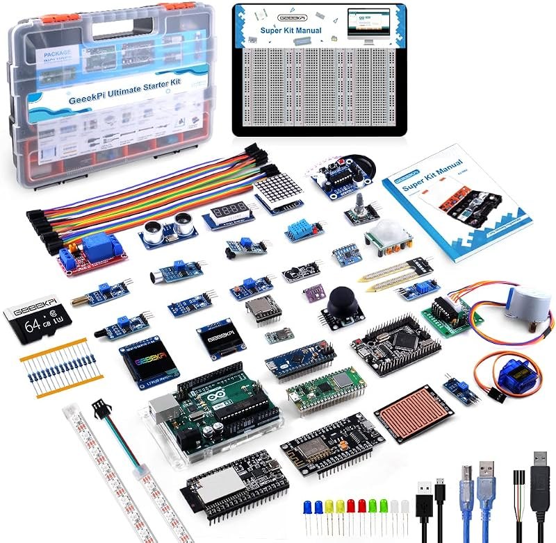 GeeekPi Ultimate Starter Kit,Compatible with Arduino UNO,Arduino Mega 2560,ESP32-WROVER,Raspberry Pi Pico W for RPi