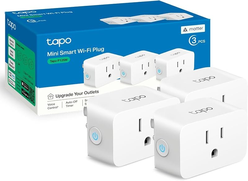 TP-Link Tapo Matter Supported Smart Plug Mini, Compact Design, 15A/1800W Max, Super Easy Setup, Works with Apple Home