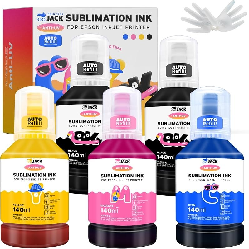 Printers Jack 700ML Sublimation Ink for EcoTank Supertank Inkjet Printer ET-2720 ET-2760 ET-2750 ET-2700 ET-3700