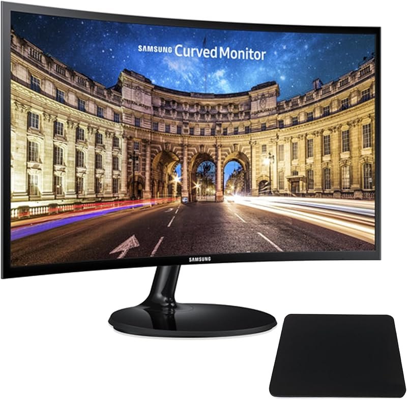SAMSUNG 27 Inch Curved Computer Monitor, LC27F390FHNXZA LED 60Hz Full HD 1080P Gaming Slim Design for Home &Office