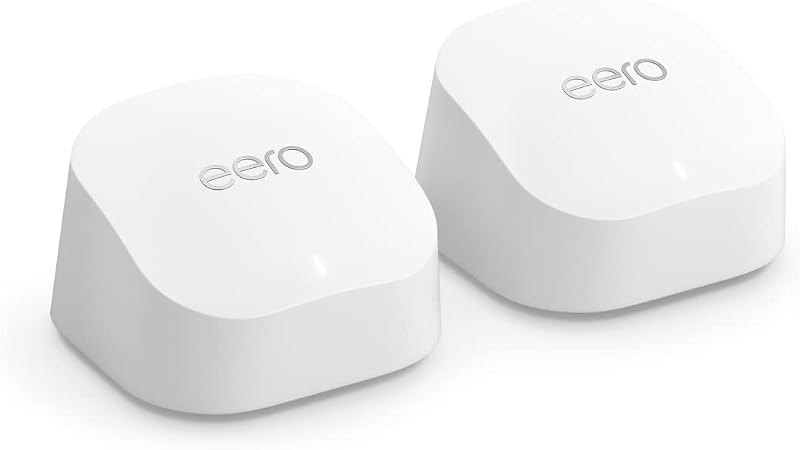 Like-New Amazon Amazon eero 6+ mesh wifi system - Supports internet plans up to a Gigabit, Coverage up to 3,000 sq