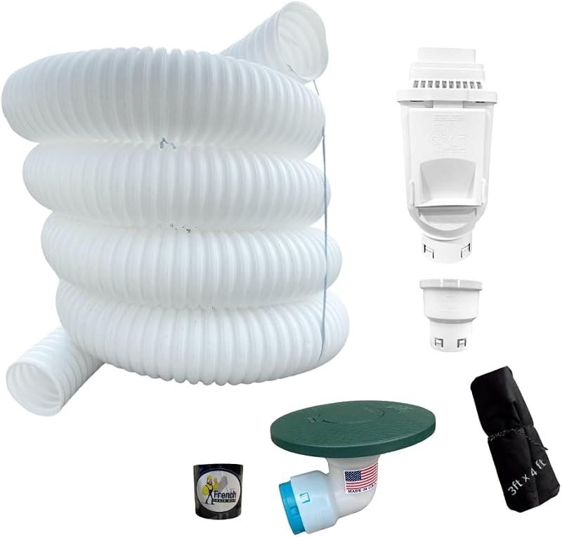 French Drain Man Gutter Downspout Extensions Kit, Downspout Extender - Rain Gutter Downspout Extension - Includes