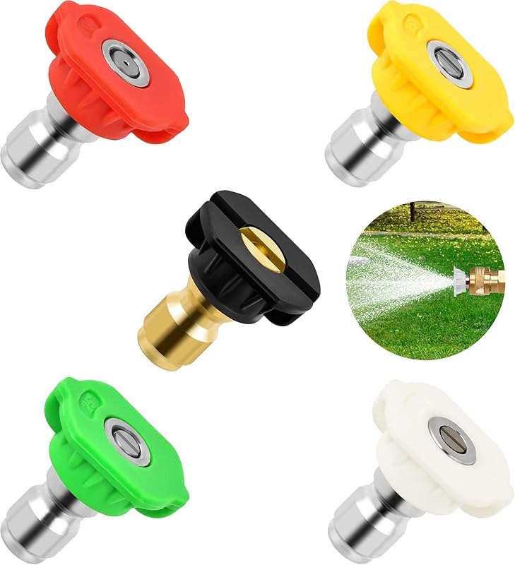 Pressure Washer Tips, Universal Pressure Washer Nozzle Tips (5 Pack), Power Washer Nozzle Tips for 1/4'' Quick
