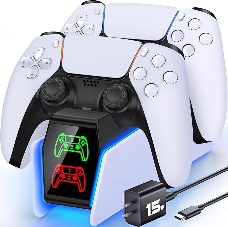 PS5 Controller Charger Station for PlayStation 5 Controllers Dual Stand Charger Dock, PS5 Controller Charging Station