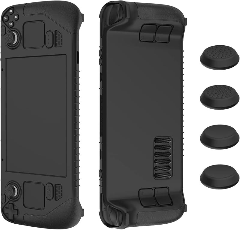 Case Compatible with Steam Deck,Thickened Soft Silicone Shockproof and Anti-Scratch Protective Cover with with 4
