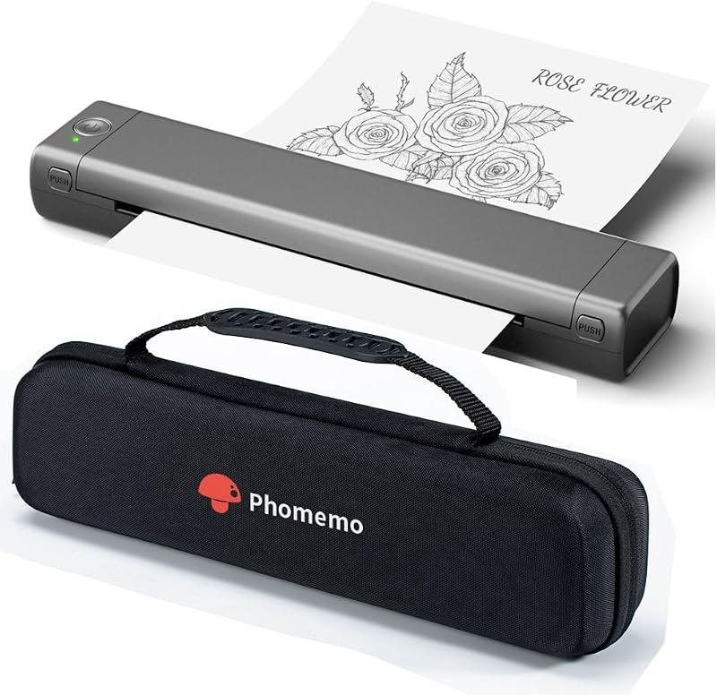 Phomemo Inkless Portable Printer for Travel - Wireless Thermal Printer Compatible with Phone & Laptop, Bluetooth