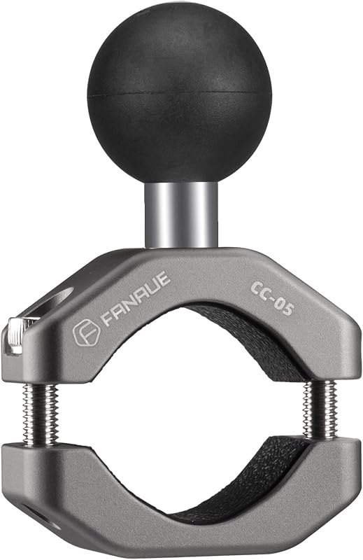 FANAUE CC-05 Aluminum Handlebar Clamp Mount U-bolt Base Compatible with RAM Mounts B size 1 inch Ball Double Socket