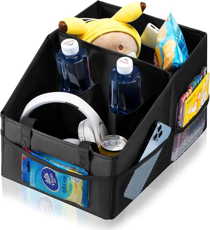 Front-Back Seat Car Organizer Box - Portable Passenger Seat Organizer, Odorless Fabric Car Seat Organizer, Universal