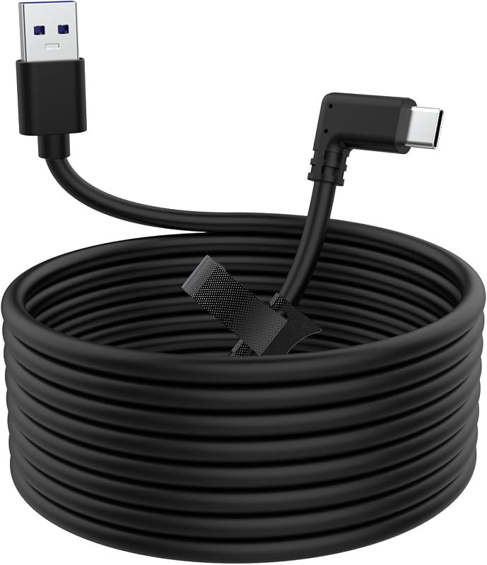VR Link Cable Compatible with Oculus/Meta Quest 2/3/Pro Accessories and PC/Steam VR, High Speed Data Transfer & Fast