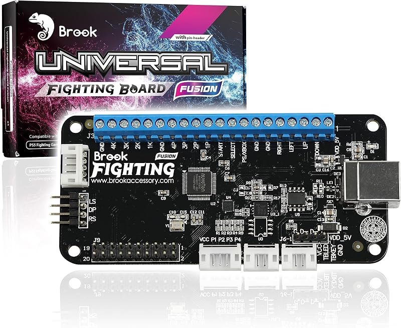 Brook Universal Fighting Board Fusion - Pre-installed header version, For PS5 Fighting Games solution, compatible with