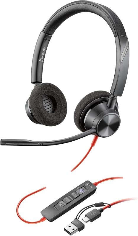 Poly Blackwire 3320 Wired Headset (Plantronics) — stereo Teams headset amazon for stereo teams headset