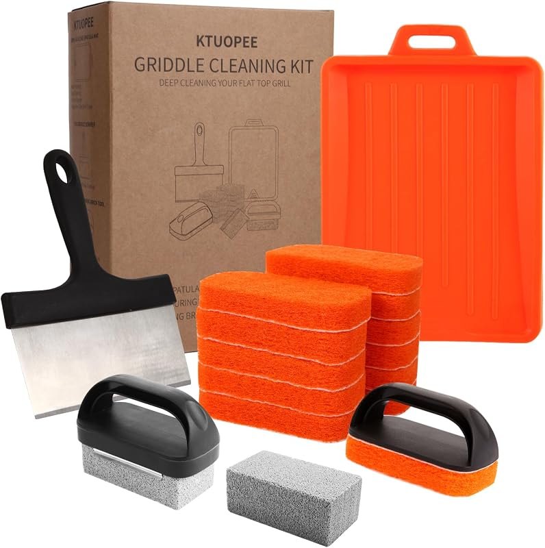 Upgraded Griddle Cleaning Kit for Blackstone 18 Pieces Flat Top Grill Accessories Cleaner Tool Set with Scraper
