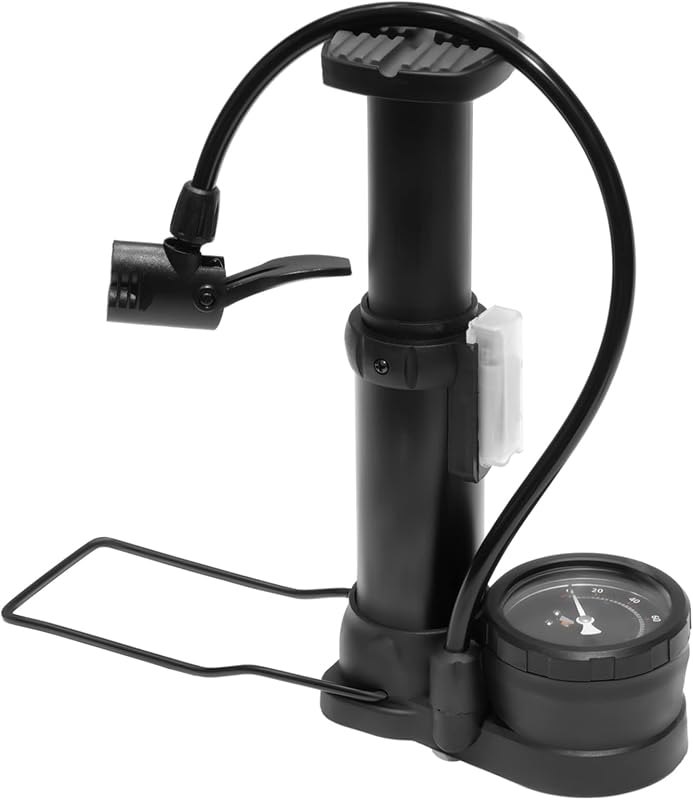Himiway Mini Bike Pump, Portable Compact Foot Activated Bicycle Pump with Presta and Schrader Valve, Aluminum Alloy