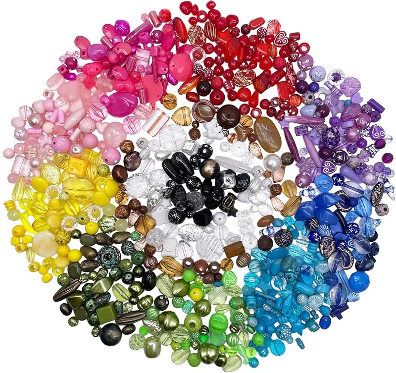 BoJia Assorted Beads - 1121 Pcs Jewelry Making Kit for Adults & Teens, Including 960 Pcs Unique Vintage Beads for