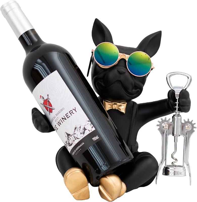 Juju Bulldog Wine Bottle Holder - Wine Holder Countertop - Unique Home Decor Bottle Organizer - Bulldog Decor — best