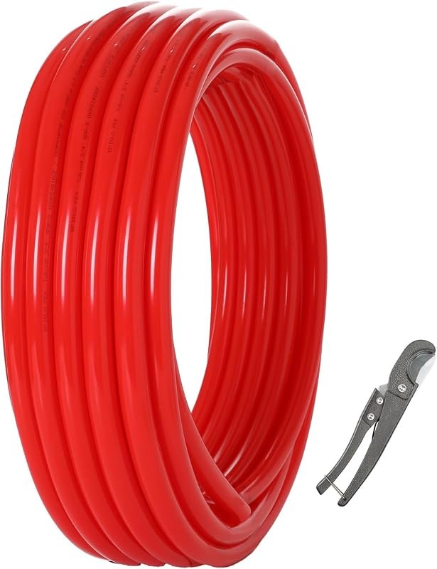 3/4 Inch PEX-B Pipe/Tubing, 1 Red Roll x 300 Feet Length PEX Tubing Pipes, for Potable Hot/Cold Water Plumbing