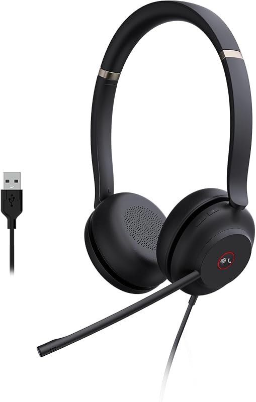 UH37 PC Headset with Microphone Stereo Teams Headset with USB-C/A — teams USB headset with mic amazon for teams usb