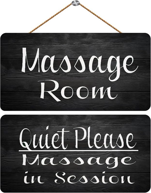 Farmhouse Wall Hanging Wood Plaque Sign Two Sided Massage Room Quiet Please Massage In Session Hanging Wall Sign