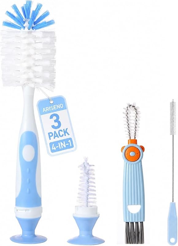 4-in-1 Baby Bottle Brush Set, Blue