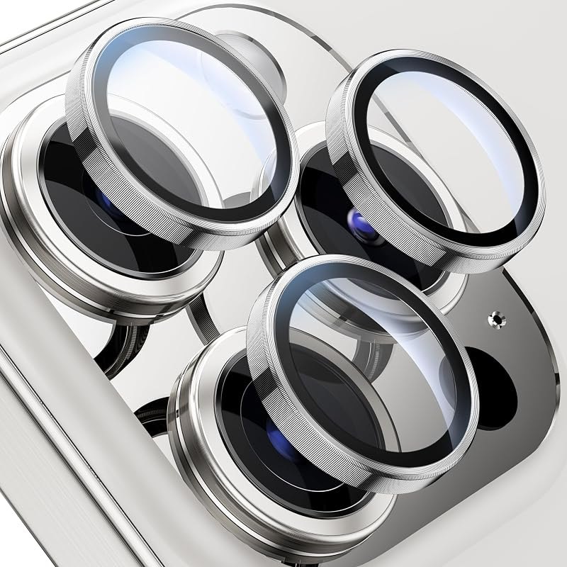WSKEN for iPhone 15 Pro/iPhone 15 Pro Max Camera Lens Protector,[Keep Original Shooting] Shatterproof 9H Tempered