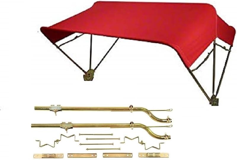 Farmer Bob's Parts Red Complete 3 Bow 48" Tractor Umbrella Buggy Top w/Axle Mounts JBT3 405673 - — universal tractor