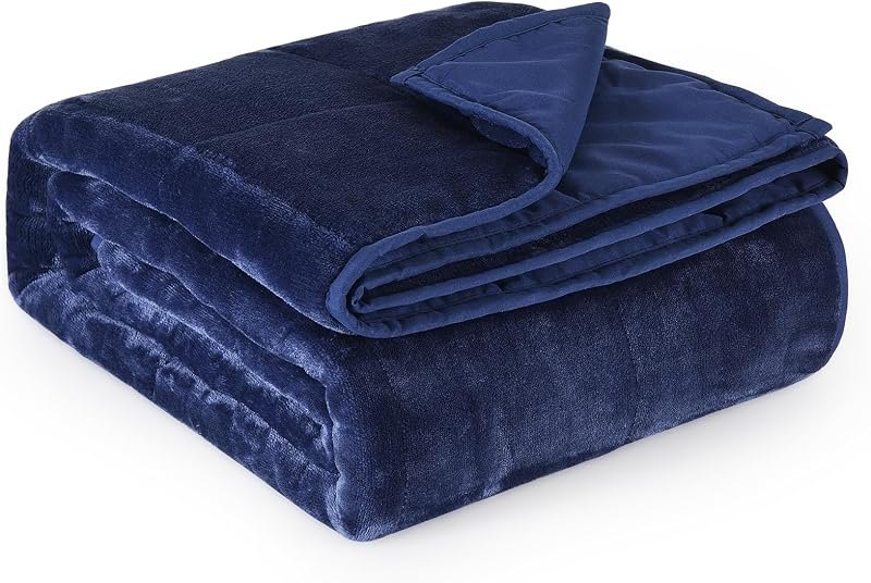 Uttermara Weighted Blanket Queen Size, 15 Pound All Season Breathable Cooling Weighted Blankets with Flannel Brushed