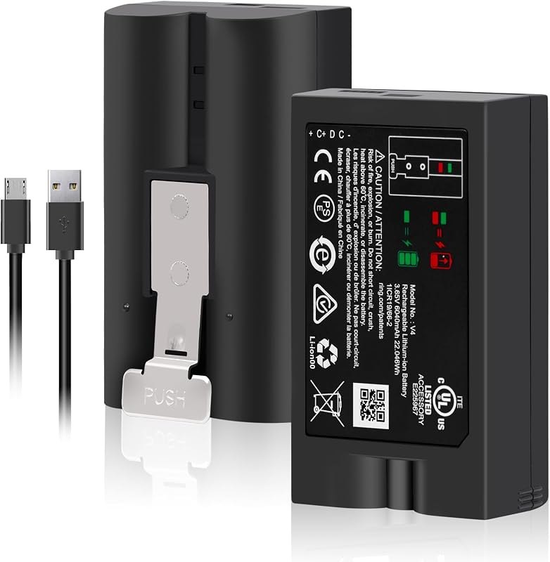1-Pack Replacement V4 Battery for Ring-Video Doorbell 1/2/3/3Plus/4, Spotlight Cam and Stick Up Camera, Rechargeable