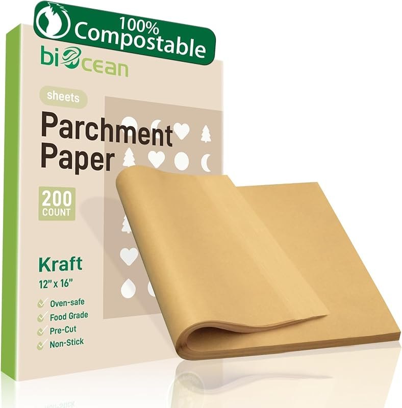 200Pcs 12x16In Unbleached Parchment Paper Sheets Precut Heavy Duty Flat Kitchen Baking Supplies Paper