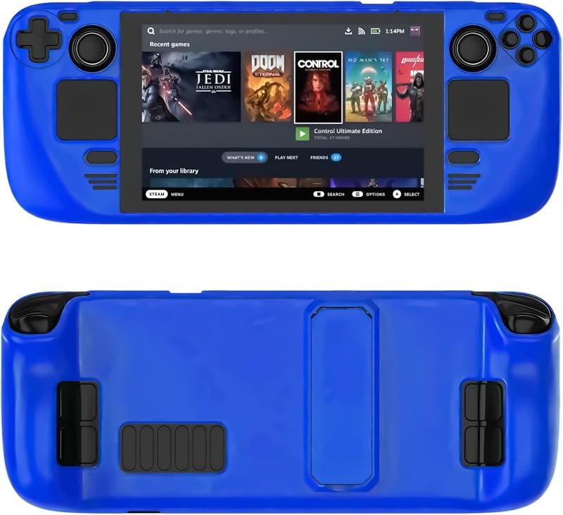 Sorandy Steam Deck Case, Hard Shell Protective Case for Steam Deck, Blue, Kickstand, Polycarbonate, 7 Inches, Gaming