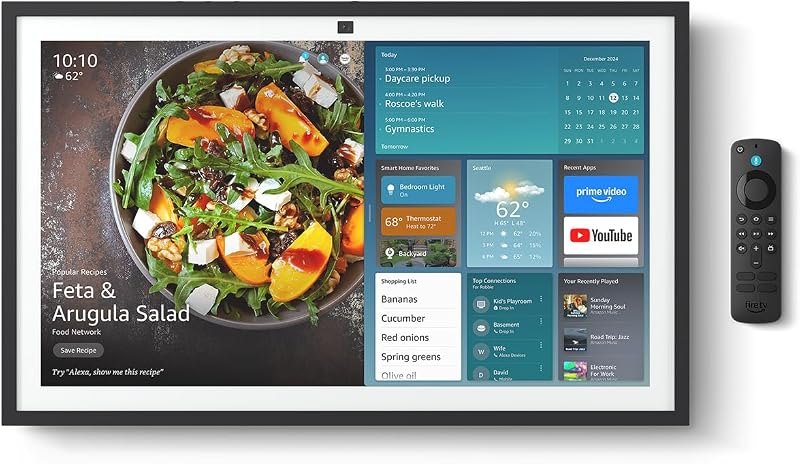 Like-New Amazon Echo Show 21 (newest model), Full HD 21" kitchen hub for home organization, with built-in Fire TV